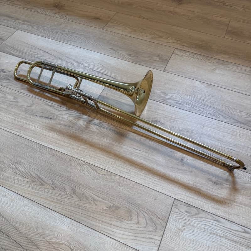 Bach 42BO Stradivarius Series Tenor Trombone with Open Wrap F Attachment, Standard Rotor Valve 1990s - Clear Lacquered Brass image 1