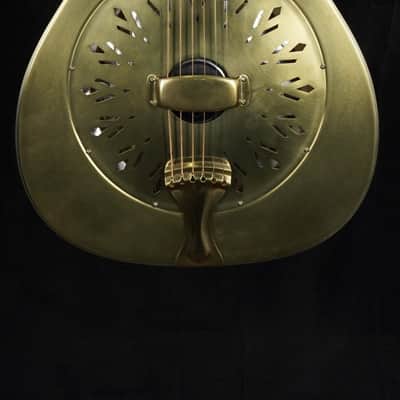 National Reso-Phonic Raw 14 Fret Brass Roundneck Resonator image 1