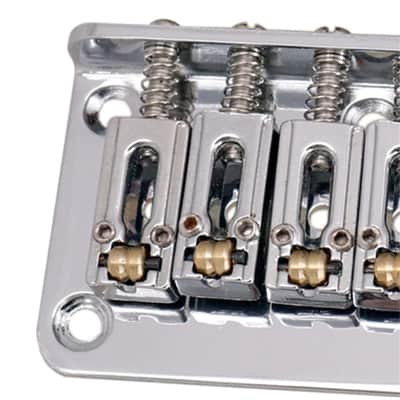 Hardtail Fixed Guitar Bridge | 6 String Roller Saddle Bridge for Electric Guitar Replacement with Wrench & Screws (78mm, Chrome) image 5