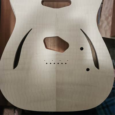 Shepard Custom Guitars Custom Telecaster Body Semi-hollow Backroute F Hole Optional Curly Maple Top On 1pc Mahogany 2026 - Unfinished image 10