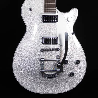 Gretsch G5230T Electromatic Sparkle Jet FT Single-Cut with Bigsby, Laurel FB, Silver Sparkle image 1