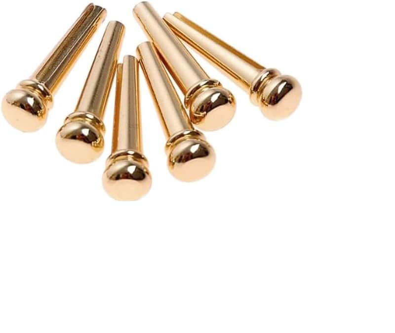 Guitar Bridge Pins 6pcs Brass Endpin for Guitar With Guitar Bridge Pin Puller image 1
