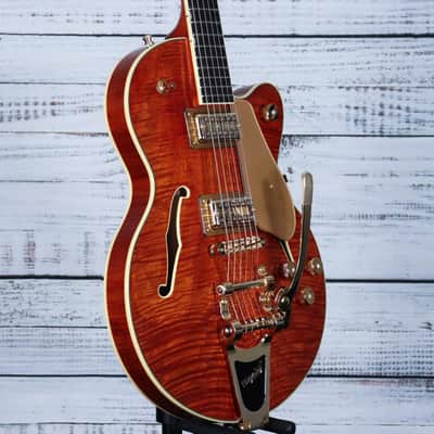 *DEMO* Gretsch Electromatic LTD Flame Okoume Broadkaster Jr. w/Bigsby | Roundup Orange image 4