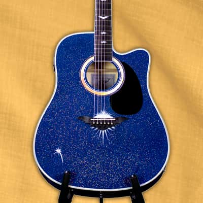 Esteban American Legacy Starlight Limited Edition Acoustic Electric Guitar Blue Sparkle image 3