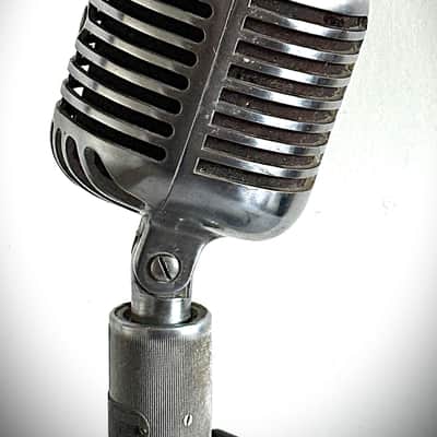 Vintage Shure 556C Fatboy Microphone, 1940's, original element, w/cable-stand image 10