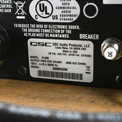 QSC PL380 Powerlight 3 Series 2-Channel Power Amplifier CG012GF image 9