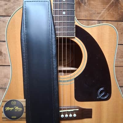 Levy's Extra long padded 3" leather guitar strap, black. DM1PDXLBLK image 1