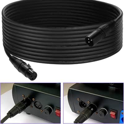 DMX Cable 25 ft, 2 Pack Flexible 3 Pin Signal XLR Male to Female DMX Cable Wire,Suitable for Stage Lighting Signal XLR Connection Stage Light Cables for Par Light Input & Output image 3