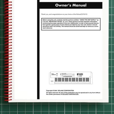 Roland Juno-D — 3 in 1 Owners Manual User Instructions — 155 Pages — USA Made