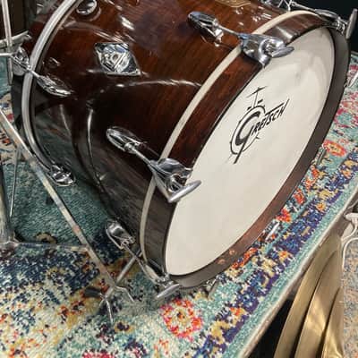 Gretsch Drum Kit, 20", 14", 12", 6x14" Early 1980s, Square Badge - Walnut image 6