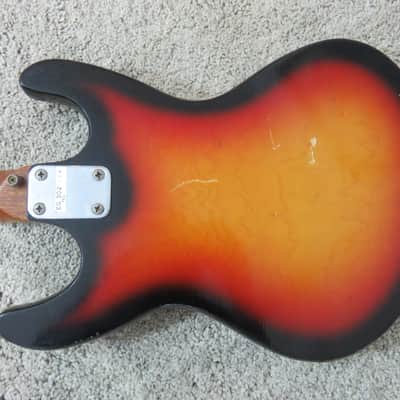 Vintage 1960s Teisco Audition Sunburst Guitar 1 Pick Up Gold Foil Small Body image 7