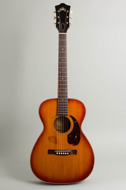 Immagine Guild  F-20 Flat Top Acoustic Guitar (1965), ser. #AG-195, molded black plastic hard shell case. - 1