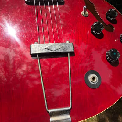 Matsumoku Laguna Set Neck design 1970's-80's - dark red image 11