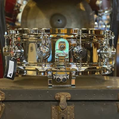 NEW DW 5x14 Collector's Chrome over Brass True Sonic Snare Drum with Chrome Hardware image 2