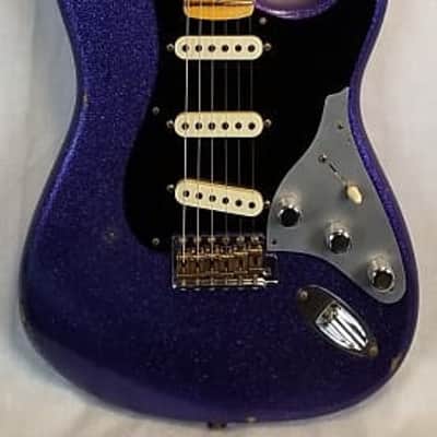 Fender Custom Shop B1 Limited Edition Poblano II Strat Relic Electric Guitar, Purple Sparkle W/ Case image 8