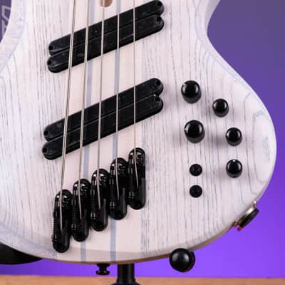 Ibanez BTB865MS 5-String Bass Workshop Transparent White Flat image 5