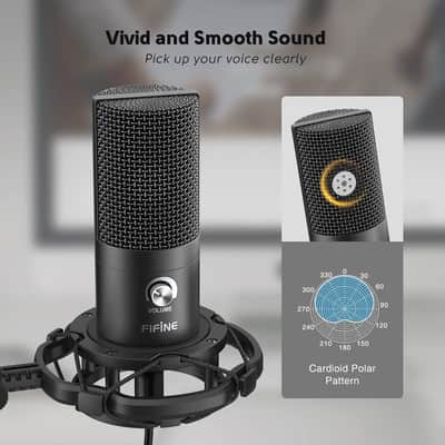 Studio Microphone 6.35Mm/3.5Mm Headphones Bundle, Usb Pc Condenser Microphone With Scissor Arm Stand, Shock Mount, Monitor Over-Ear Headphones, For Instruments Recording Podcasting (T669+H8) image 2
