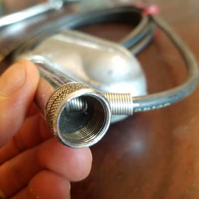 Astatic DNHZ Vintage Dynamic Mic and flex stand lo-fi hi-Z the commentator 1950s - hammered silver and chrome image 14