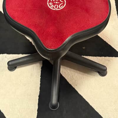 Roc N Soc Lunar Series Gas Lift Drum Throne Black (LSG O-K)- Black w/ Backrest 2019 - Red w/ Backrest image 2