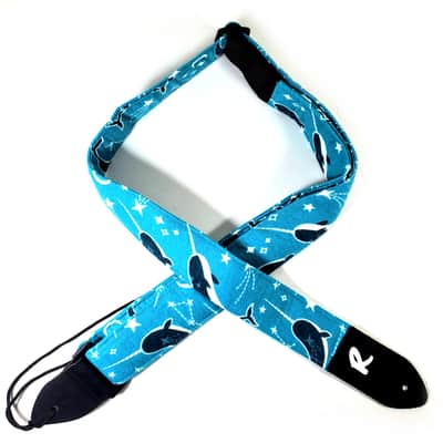 Narwal Constellation Guitar Strap-Blue Narwhale Guitar Strap- Space Galaxy Guitar Strap - Universal Guitar Strap- Double Padded-Comfortable image 3