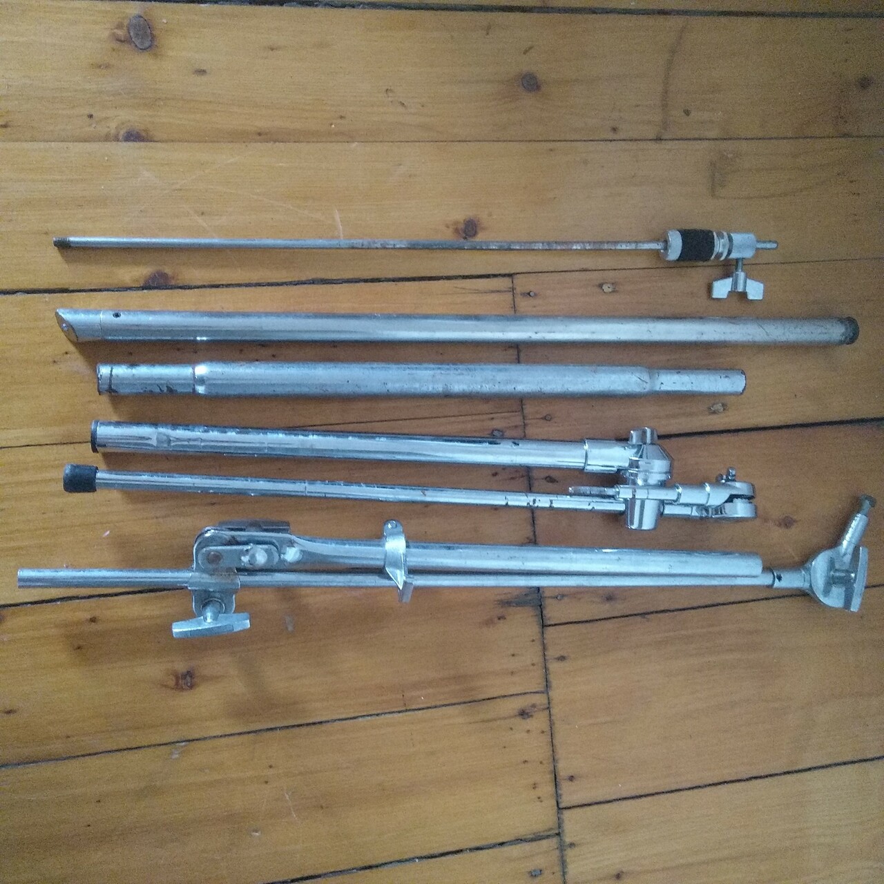 Parts Lot!* --2x Boom Cymbal Stand Arms/Tilters, Hi-Hat Pull Rod+Clutch, Tubes+ — main photograph