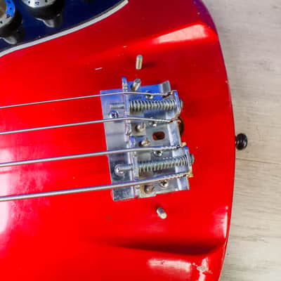 Teisco Spectrum EB-120 1960s Bass - Candy Apple Red image 6