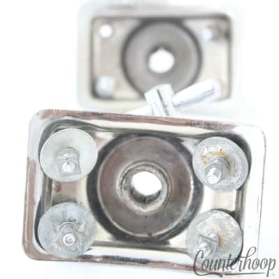 Pearl 2x Tom Drum Mounts Arm Hex Arm Receiver Vintage 70s Chrome 2.5"x1.25"Japan image 3