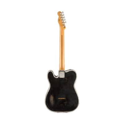 Fender Custom Shop Waylon Jennings BTB ‘54 Telecaster Electric Guitar Masterbuilt by David Brown - Black and White Tooled Leather image 4