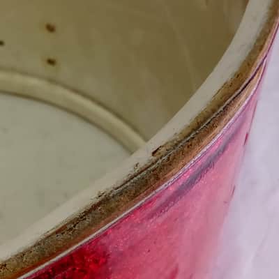 Ludwig 10x14"Marching Snare Drum Pre-Serial Keystone Red Sparkle 3Ply Vintage60s image 8