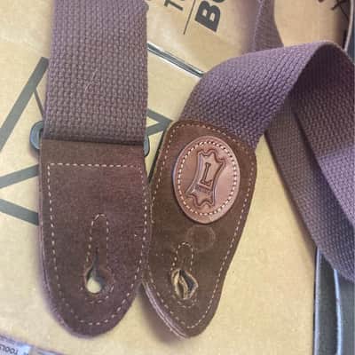 Older Levy's 2" wide cotton ply Guitar or Bass Strap with Leather suede tabs image 1
