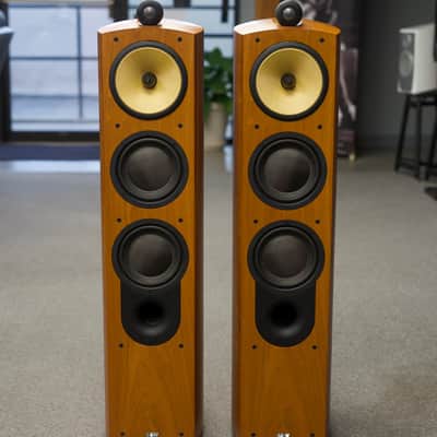 B&W Nautilus 804 Floor Standing Stereo Speakers in Cherry w/ Box & Accessories image 2