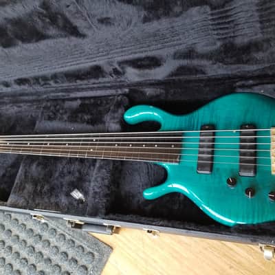 Pedulla MVP-6 Hexabuzz Fretless 6 String Left-Handed 1993 Green/Blue image 1