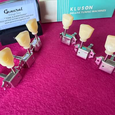 Kluson  No line 3 + 3 tuners Left and rigth hand used in Gibson Les Paul 1952 to 1956 2020 Nickel image 3