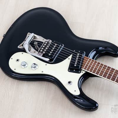 1990s Mosrite Ventures Model Super Custom '65 Black w/ Vibramute & Case, Japan Kurokumo image 9