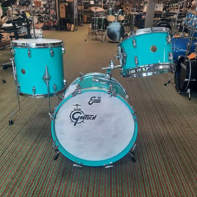 Gretsch 3pc Broadkaster Vintage Bop Kit Satin Sea Foam Green image 1