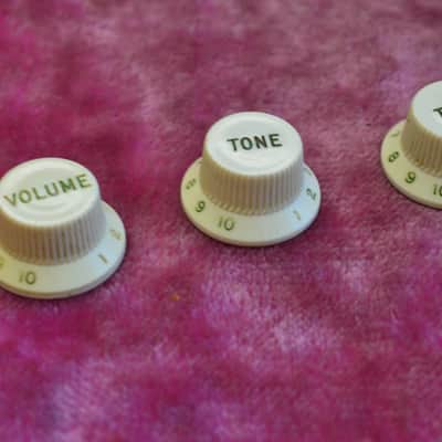 Vintage 1960's Fender Stratocaster Knob Set - Pre-CBS Control Knobs 1963 1964 Volume Tone image 2