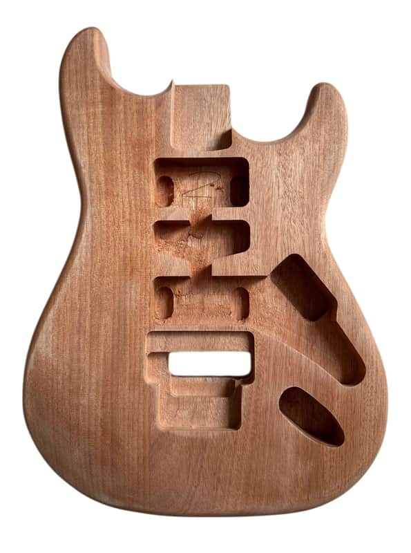 Mahogany Wood Guitar Stratocster Strat Style Body, Double Locking Bridge image 1