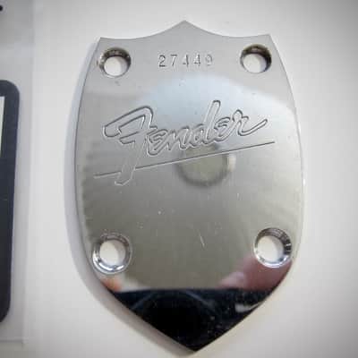 Fender Neck Plate USA Acoustics Authentic Vintage Guitar Part Circa-1964-1971-Chrome image 3