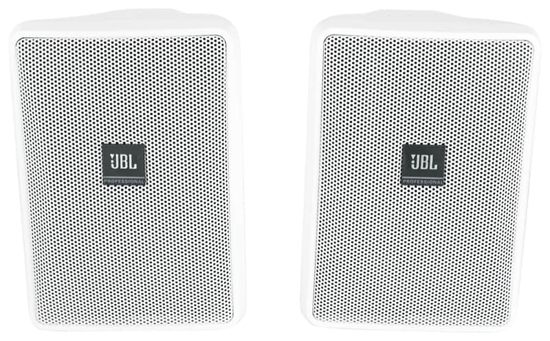 2 JBL Control 23-1-WH 3" Indoor/Outdoor 70v Commercial White Wall Mount Speakers image 1