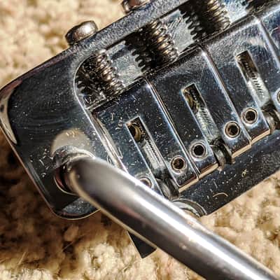 ABM 5200 2-Point Modern Tremolo Guitar Bridge. Chrome, Solid Bell-Brass Guitar Bridge, Complete image 5