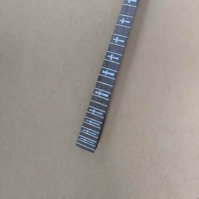 22 FRET STAINLESS STEEL CROSS INLAYS DEATH METAL GUITAR NECK REPLACEMENT image 3