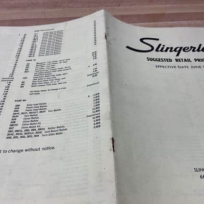 Slingerland 1974 Suggested Retail Price List image 3