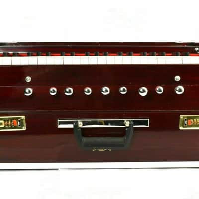 Handmade Harmonium With Padded Bag Original Bina Brand Professional 9 Stopper Portable - Natural image 7
