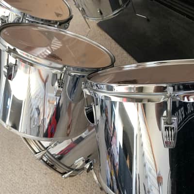 Ludwig 6 Piece Drum Set Chrome over Maple Shells Vintage Chrome O Wood late 70's Power Toms image 19