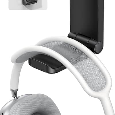 Headphone Stand, Sticky Headset Hanger - Adhesive Headphone Holder Hook Mount, Headset Stand Holder Clip Under Desk, Earphone Clamp image 1
