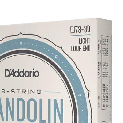 3 Pack, D'Addario 10-38 Light Phosphor Bronze 8 String Mandolin Strings EJ73-3D image 5
