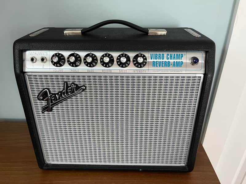 Fender '68 Custom Pro Vibro Champ Reverb 5-Watt 1x10" Guitar Combo 2021 - Present - Black image 1