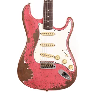 Fender Custom Shop 1962 Stratocaster Ultimate Relic Faded Coral Pink Masterbuilt Andy Hicks image 2