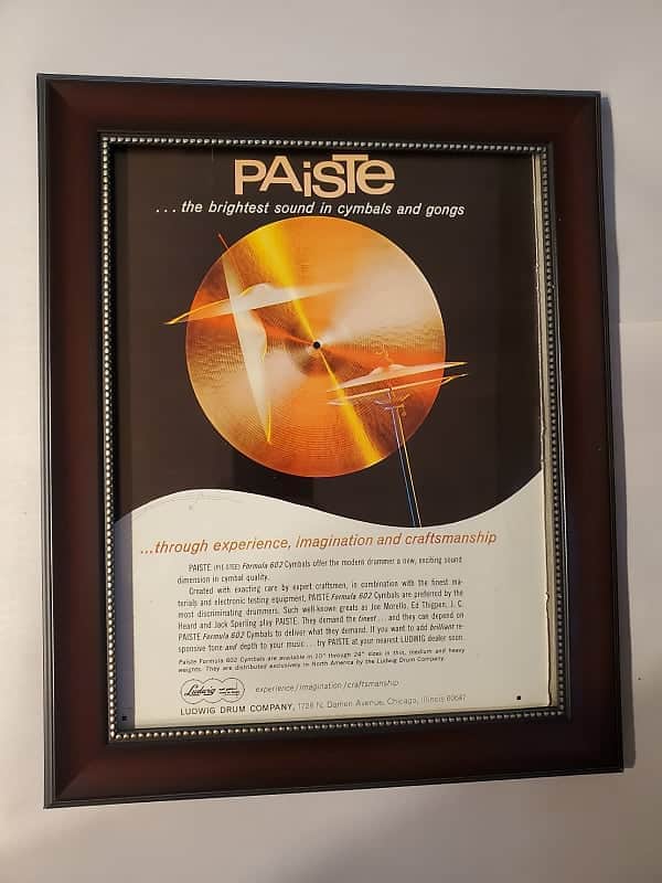 1967 Paiste Cymbals Color Promotional Ad Framed Paiste Formula 602 Cymbals & Hi-Hats Original image 1