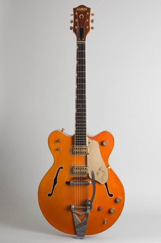 Gretsch Model 6120 Chet Atkins Hollowbody Thinline Hollow Body Electric Guitar (1965), original grey hard shell case. image 1